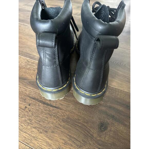 Dr. Martens 11292 Women's Sz 9 Men's Sz 8 Black Leather Lace Up Boots Greasy - Picture 7 of 14